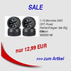 1:10 Monster 2WD OFF-Road Reifen/Felgen-Set Big PIN 12,99 EUR